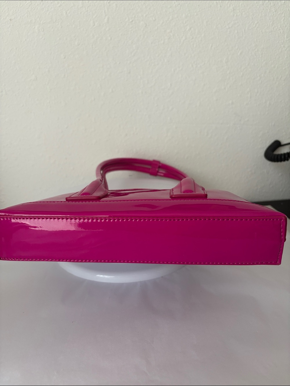 Zara Glossy Fuchsia Patent Shoulder Bag - Picture 6 of 11